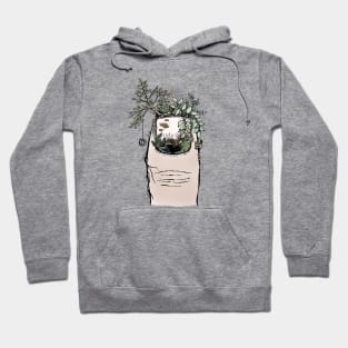 Green Thumb Surreal Garden Art for Plant and Nature Lovers Hoodie